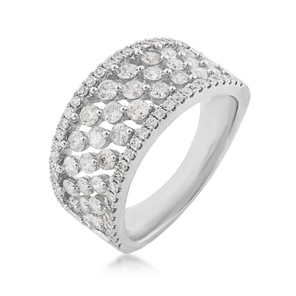1-1/2 ct. tw. Diamond Multi-Row Anniversary Ring in 14K White Gold front view