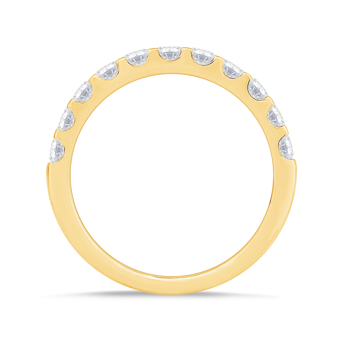 3/4 ct. tw. 11-Stone Diamond Anniversary Ring in 14K Yellow Gold front view