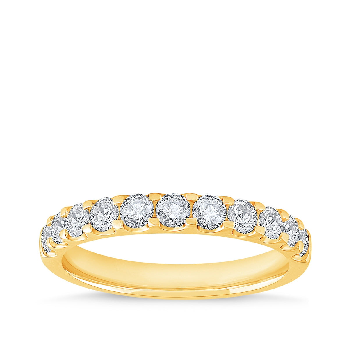 3/4 ct. tw. 11-Stone Diamond Anniversary Ring in 14K Yellow Gold