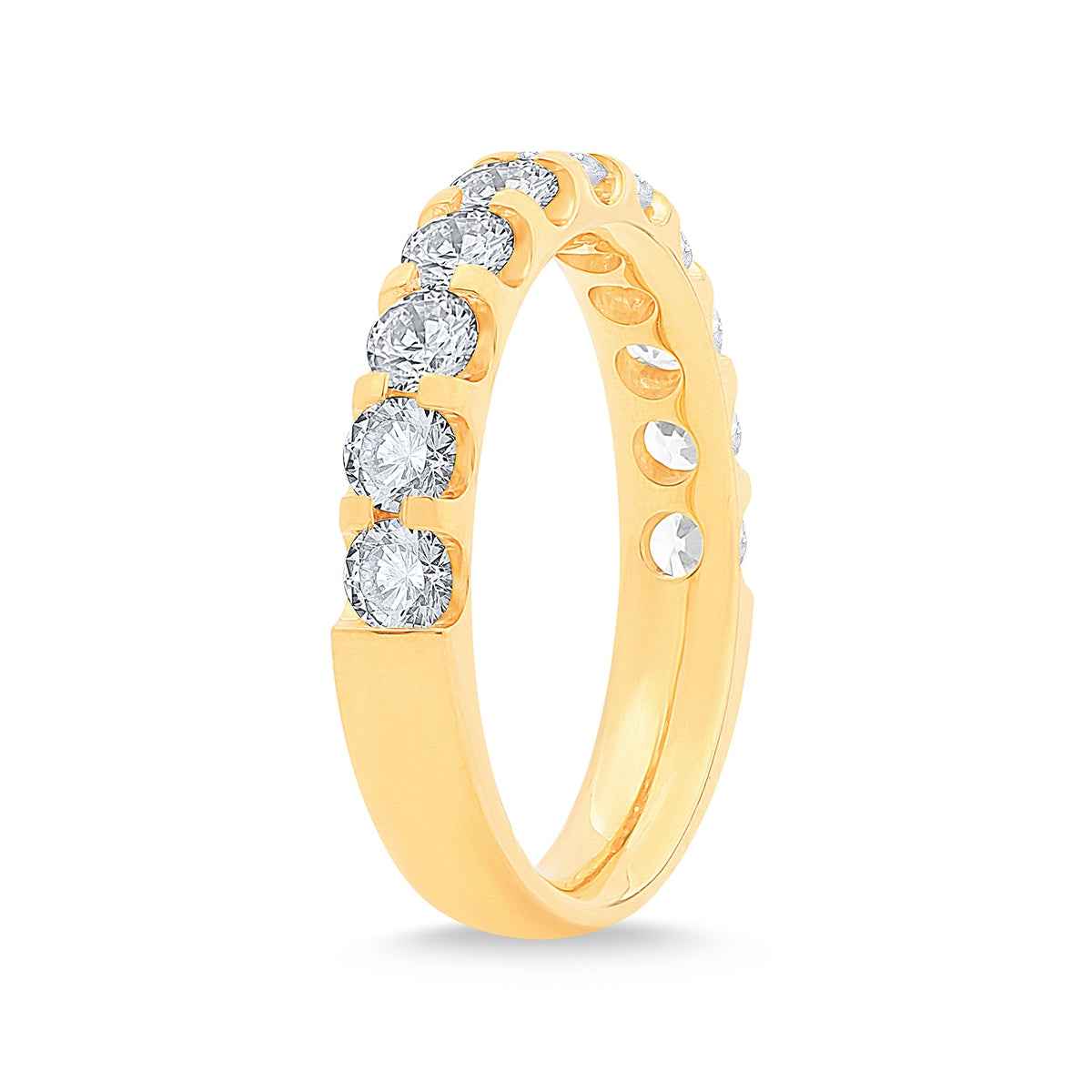 1-1/2 ct. tw. 10-Stone Round Brilliant Diamond Anniversary Ring in 14K Yellow Gold front view