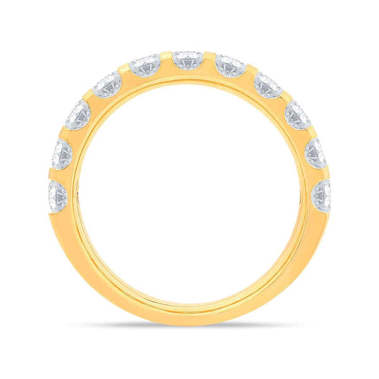 1-1/2 ct. tw. 10-Stone Round Brilliant Diamond Anniversary Ring in 14K Yellow Gold close-up detail