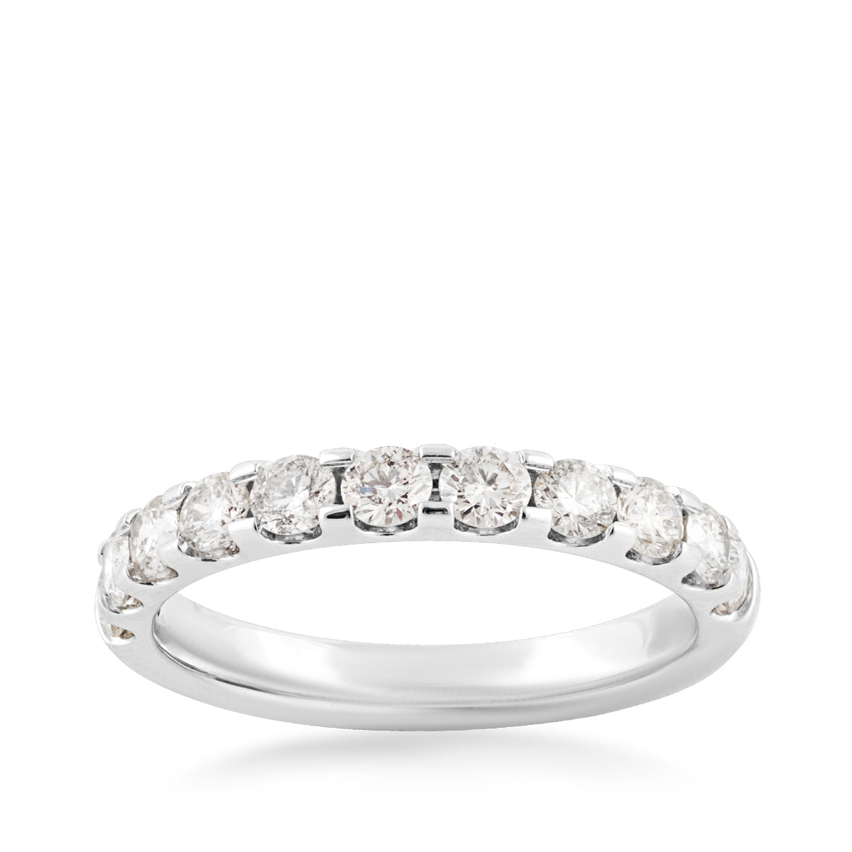 1 ct. tw. 11-Stone Diamond Anniversary Ring in 14K White Gold
