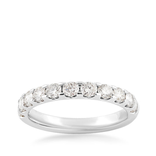 1 ct. tw. 11-Stone Diamond Anniversary Ring in 14K White Gold