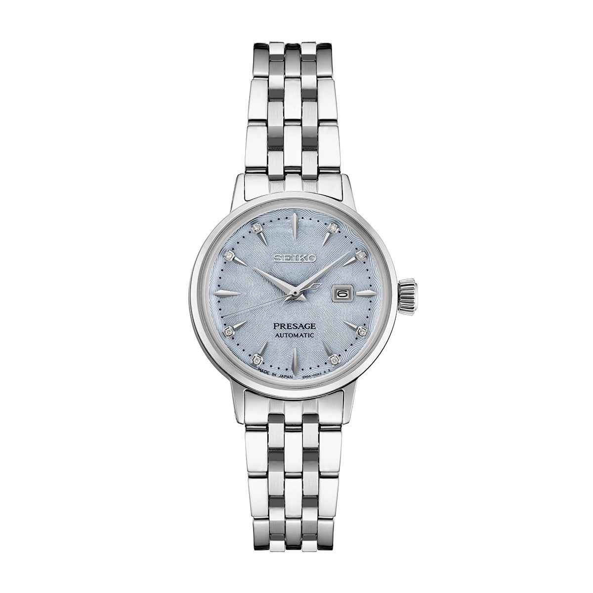 Seiko Ladies' Presage Cocktail Time Automatic Stainless Steel Watch with Blue Dial