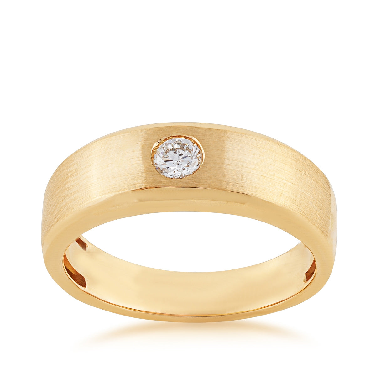 1/5 ct. tw. Men's Diamond Flush Set Ring in 10K Yellow Gold