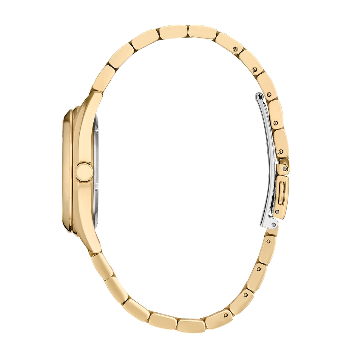 Citizen Ladies' Sport Luxury Eco-Drive Gold-Tone Stainless Steel Watch with Diamond Accent Mother of Pearl Dial front view