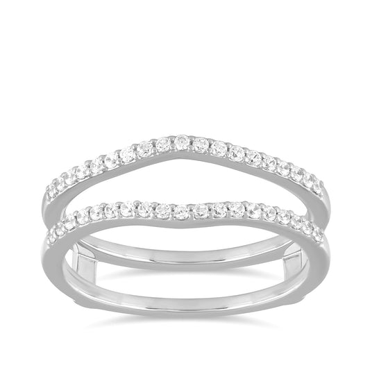 1/4 ct. tw. Diamond Contoured Ring Enhancer in 14K White Gold