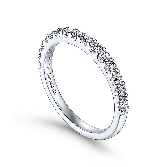 Gabriel & Co. 1/2 ct. tw. Diamond Wedding Ring in 14K White Gold front view