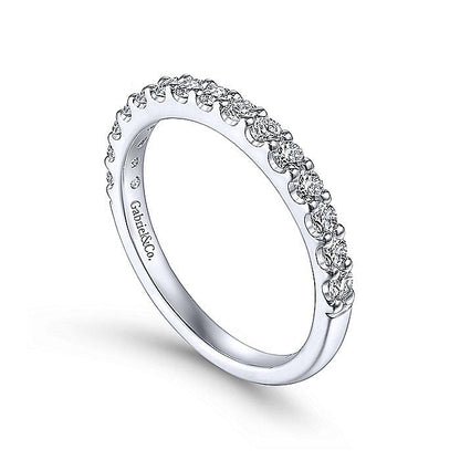Gabriel & Co. 1/2 ct. tw. Diamond Wedding Ring in 14K White Gold front view