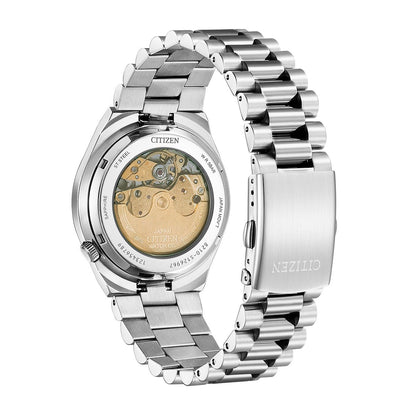 Citizen Men's TSUYOSA Automatic Stainless Steel Watch with Blue Dial close-up detail