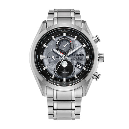 Citizen Men's Tsuki-yomi Atomic Timekeeping Eco-Drive Super Titanium Watch with Gray & Black Dial