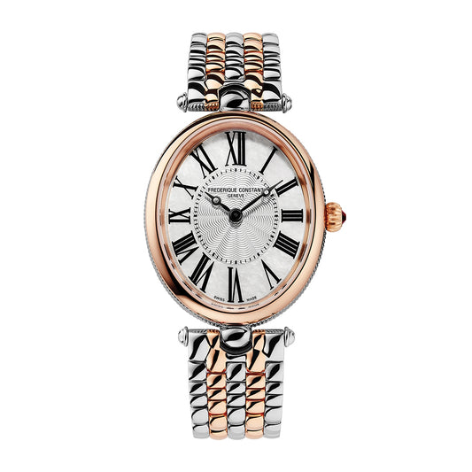 Frederique Constant Ladies' Art Deco Quartz Two-Tone Stainless Steel Watch with Silver Dial