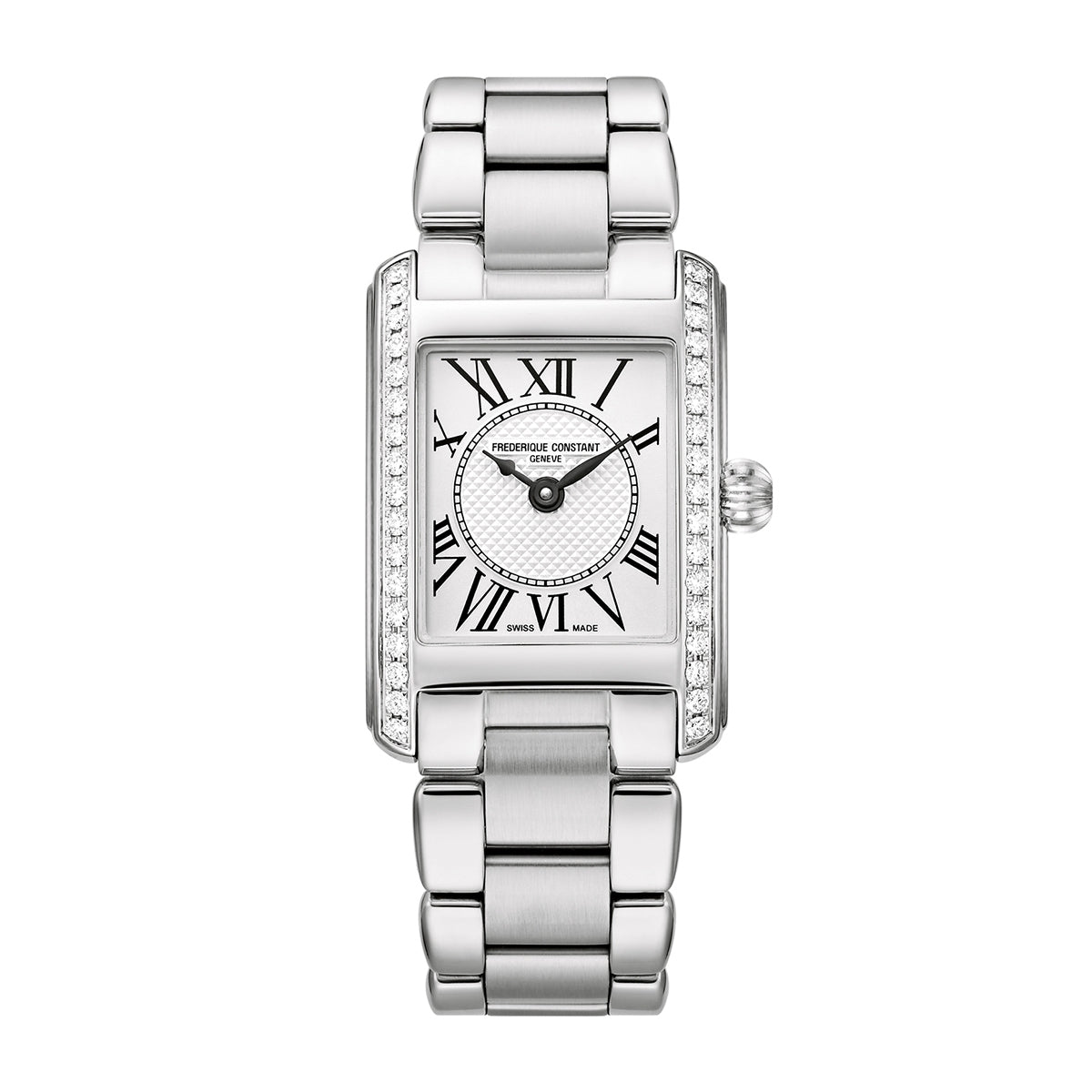 Frederique Constant Ladies' Carree Quartz Stainless Steel Watch with Silver Dial