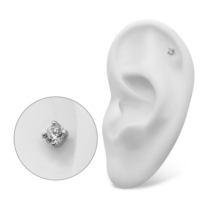 Revelry 2.5mm Lab-Grown Round Diamond Solitaire Topper in 14K White Gold side profile
