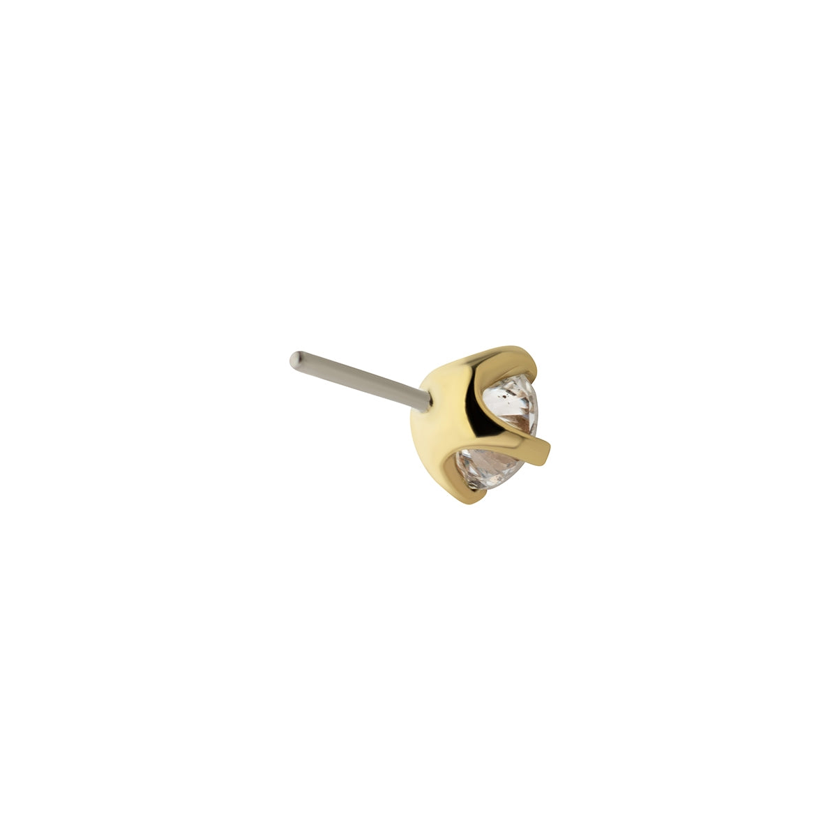 Revelry 3mm Lab-Grown Round Diamond Solitaire Topper in 14K Yellow Gold close-up detail