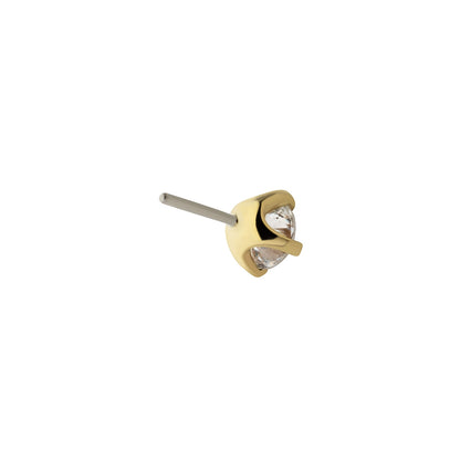 Revelry 3mm Lab-Grown Round Diamond Solitaire Topper in 14K Yellow Gold close-up detail