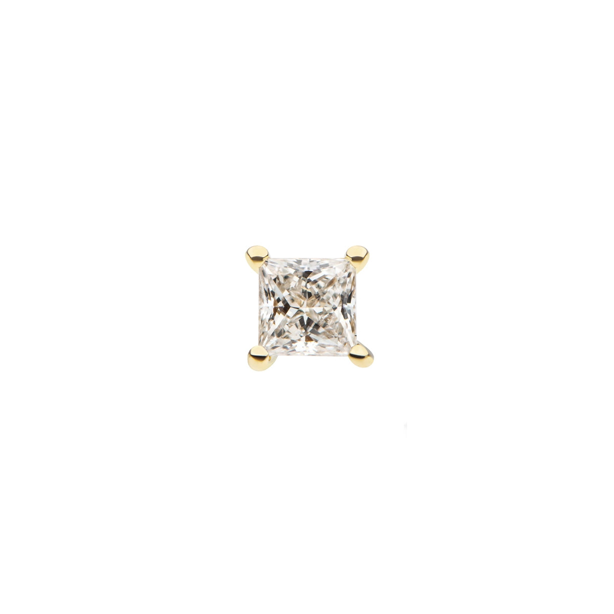 Revelry 2.5mm Lab-Grown Princess Cut Diamond Solitaire Topper in 14K Yellow Gold front view