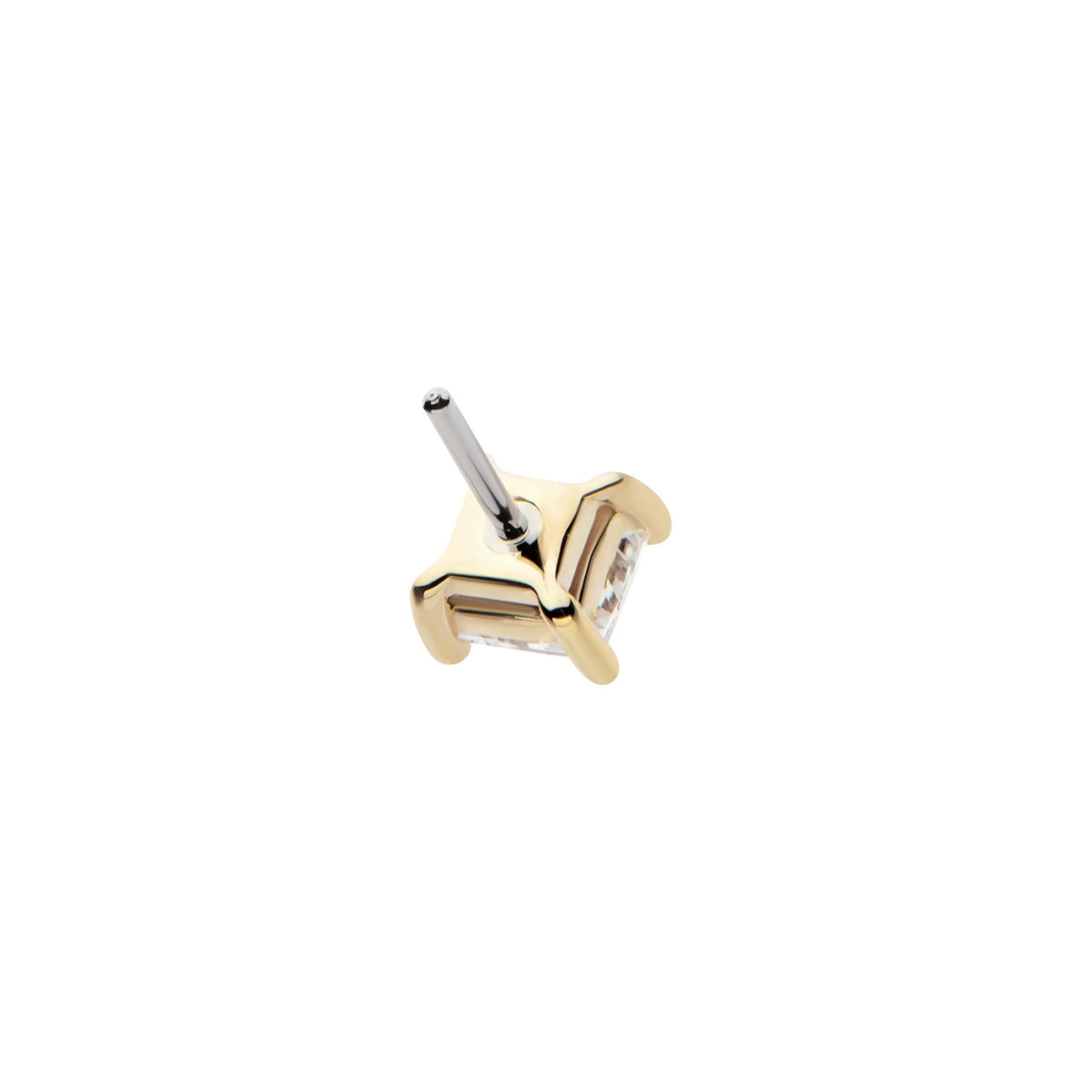 Revelry 2.5mm Lab-Grown Princess Cut Diamond Solitaire Topper in 14K Yellow Gold close-up detail