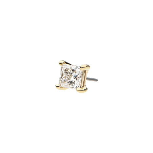 Revelry 2.5mm Lab-Grown Princess Cut Diamond Solitaire Topper in 14K Yellow Gold