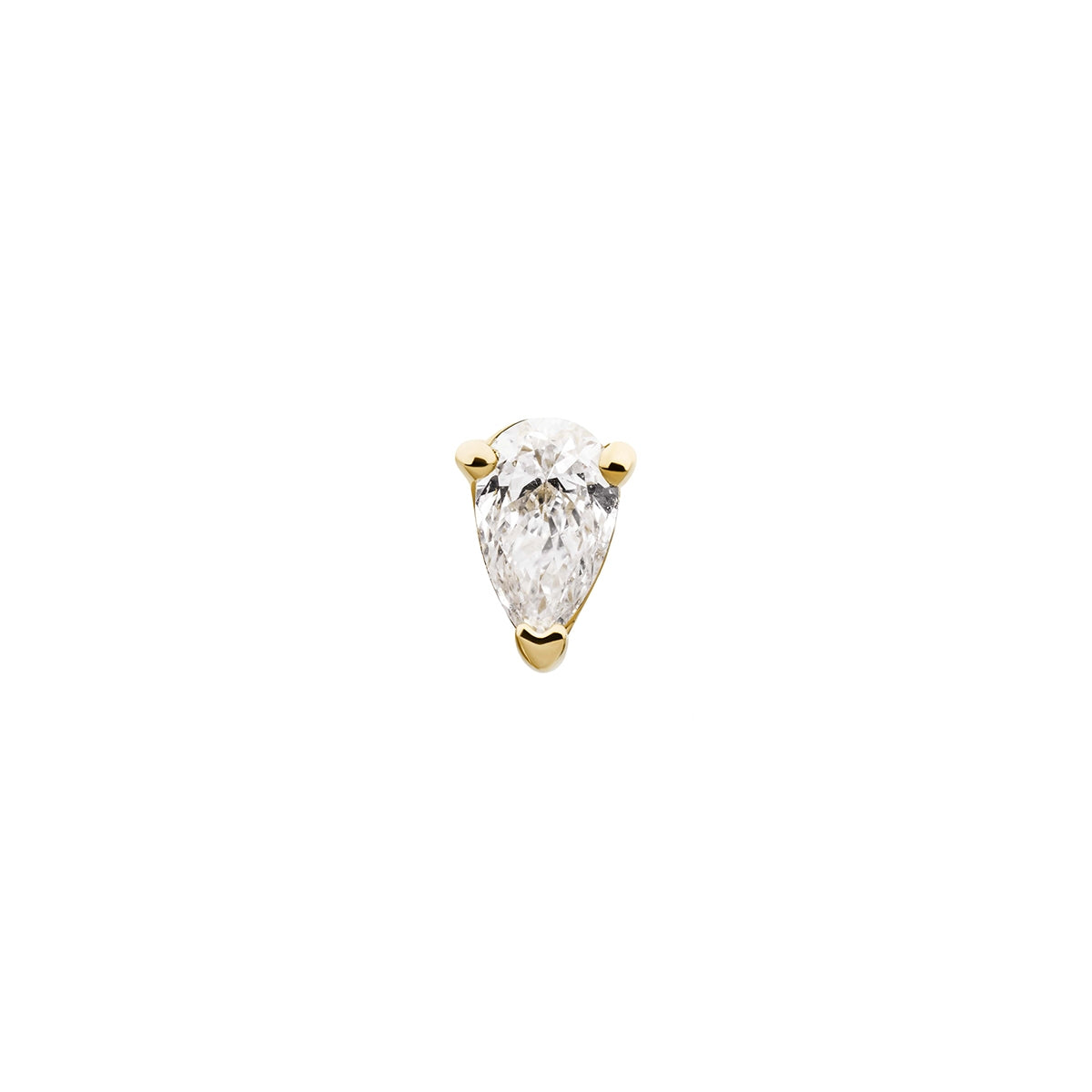 Revelry 4 x 3mm Lab-Grown Pear Diamond Solitaire Topper in 14K Yellow Gold front view