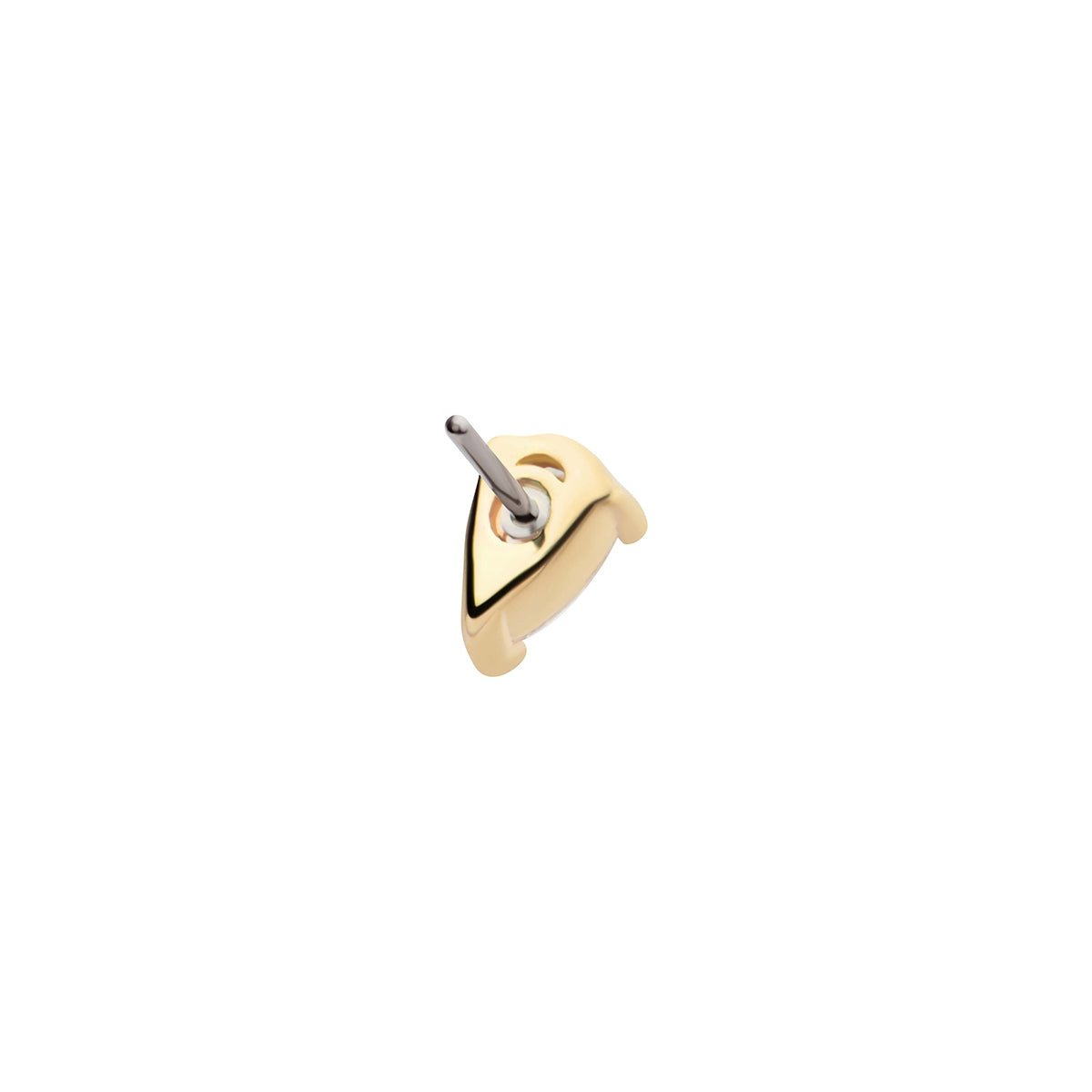 Revelry 4 x 3mm Lab-Grown Pear Diamond Solitaire Topper in 14K Yellow Gold close-up detail