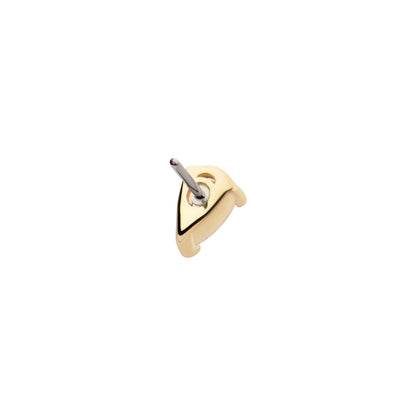 Revelry 4 x 3mm Lab-Grown Pear Diamond Solitaire Topper in 14K Yellow Gold close-up detail