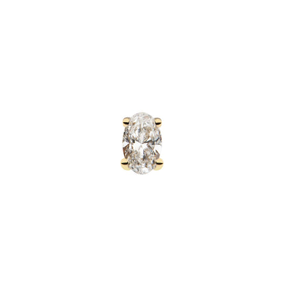 Revelry 4 x 2.5mm Lab-Grown Oval Diamond Solitaire Topper in 14K Yellow Gold front view