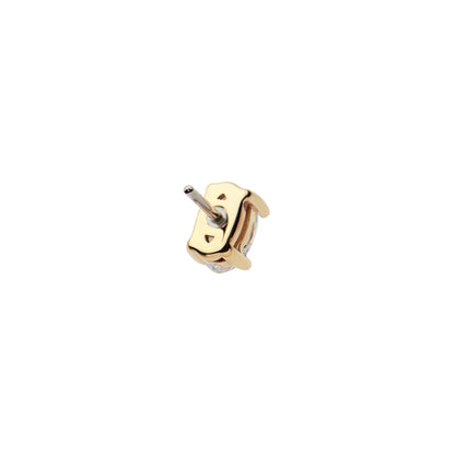 Revelry 4 x 2.5mm Lab-Grown Oval Diamond Solitaire Topper in 14K Yellow Gold close-up detail
