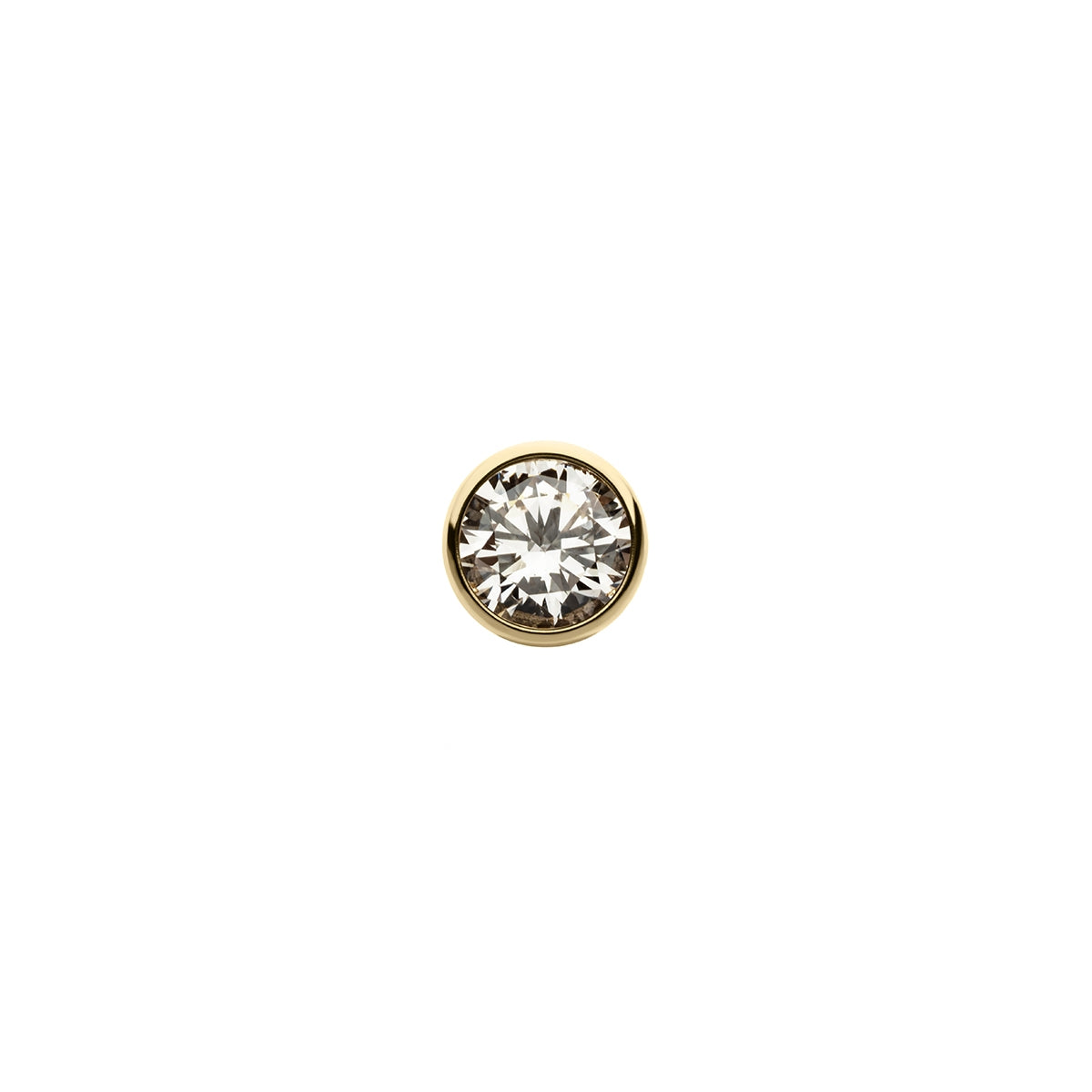 Revelry 2.5mm Lab-Grown Round Diamond Bezel Set Solitaire Topper in 14K Yellow Gold front view