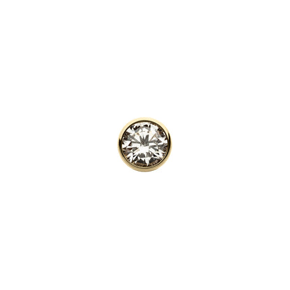 Revelry 2.5mm Lab-Grown Round Diamond Bezel Set Solitaire Topper in 14K Yellow Gold front view