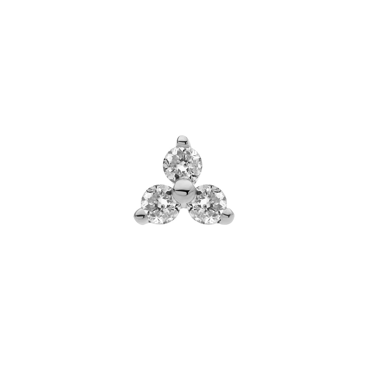 Revelry Lab-Grown Round 3-Stone Diamond Accent Topper in 14K White Gold front view