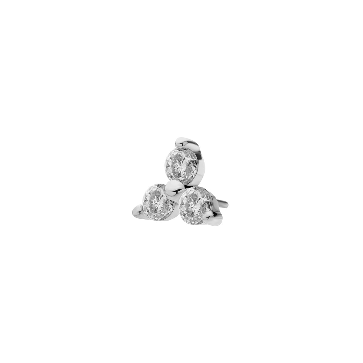 Revelry Lab-Grown Round 3-Stone Diamond Accent Topper in 14K White Gold