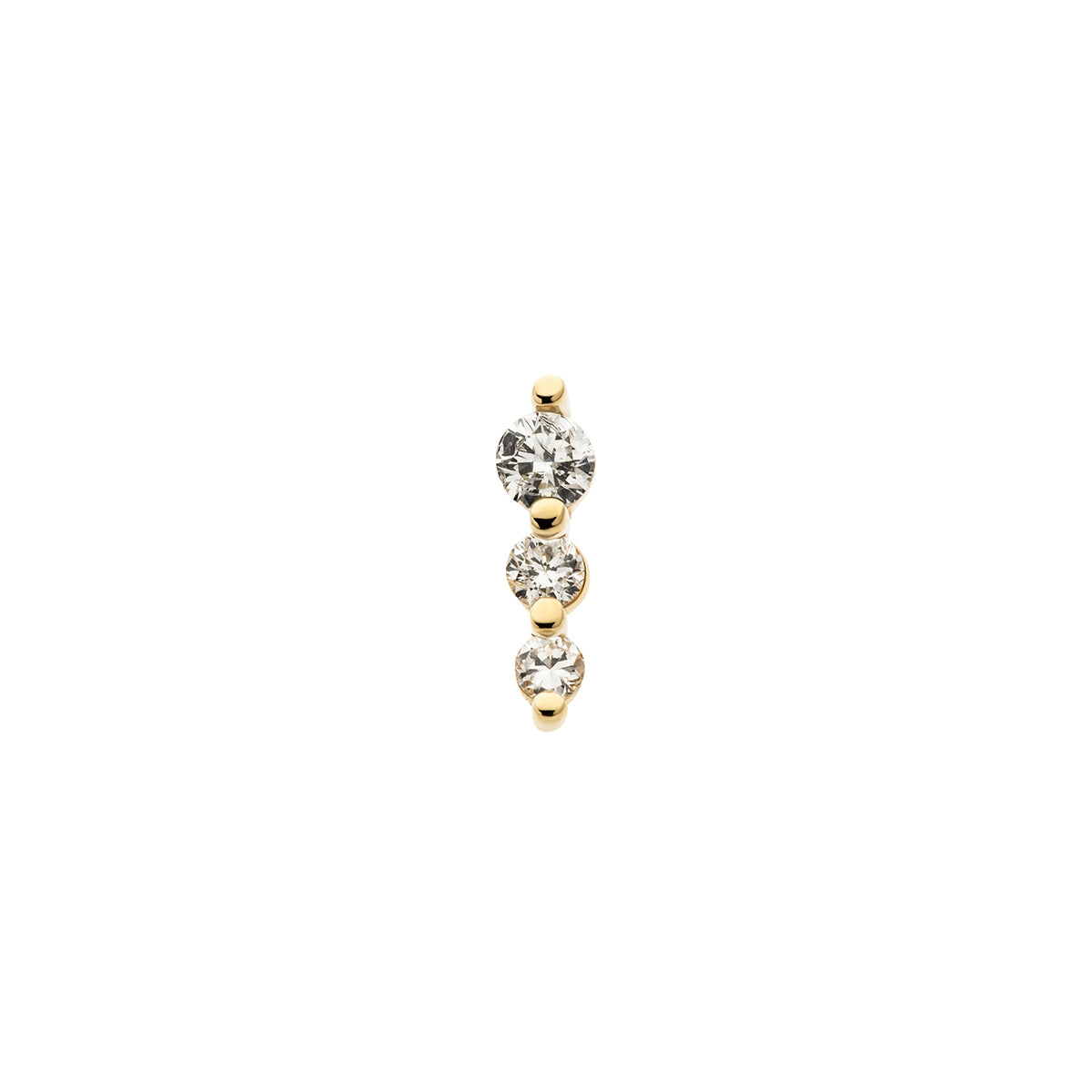 Revelry Lab-Grown Round 3-Stone Diamond Accent Graduated Topper in 14K Yellow Gold front view
