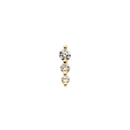 Revelry Lab-Grown Round 3-Stone Diamond Accent Graduated Topper in 14K Yellow Gold front view