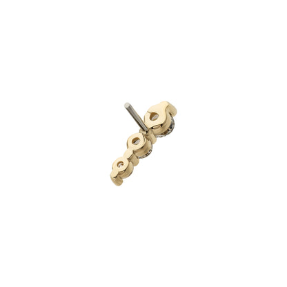Revelry Lab-Grown Round 3-Stone Diamond Accent Graduated Topper in 14K Yellow Gold close-up detail