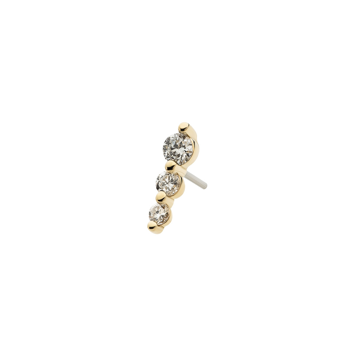 Revelry Lab-Grown Round 3-Stone Diamond Accent Graduated Topper in 14K Yellow Gold