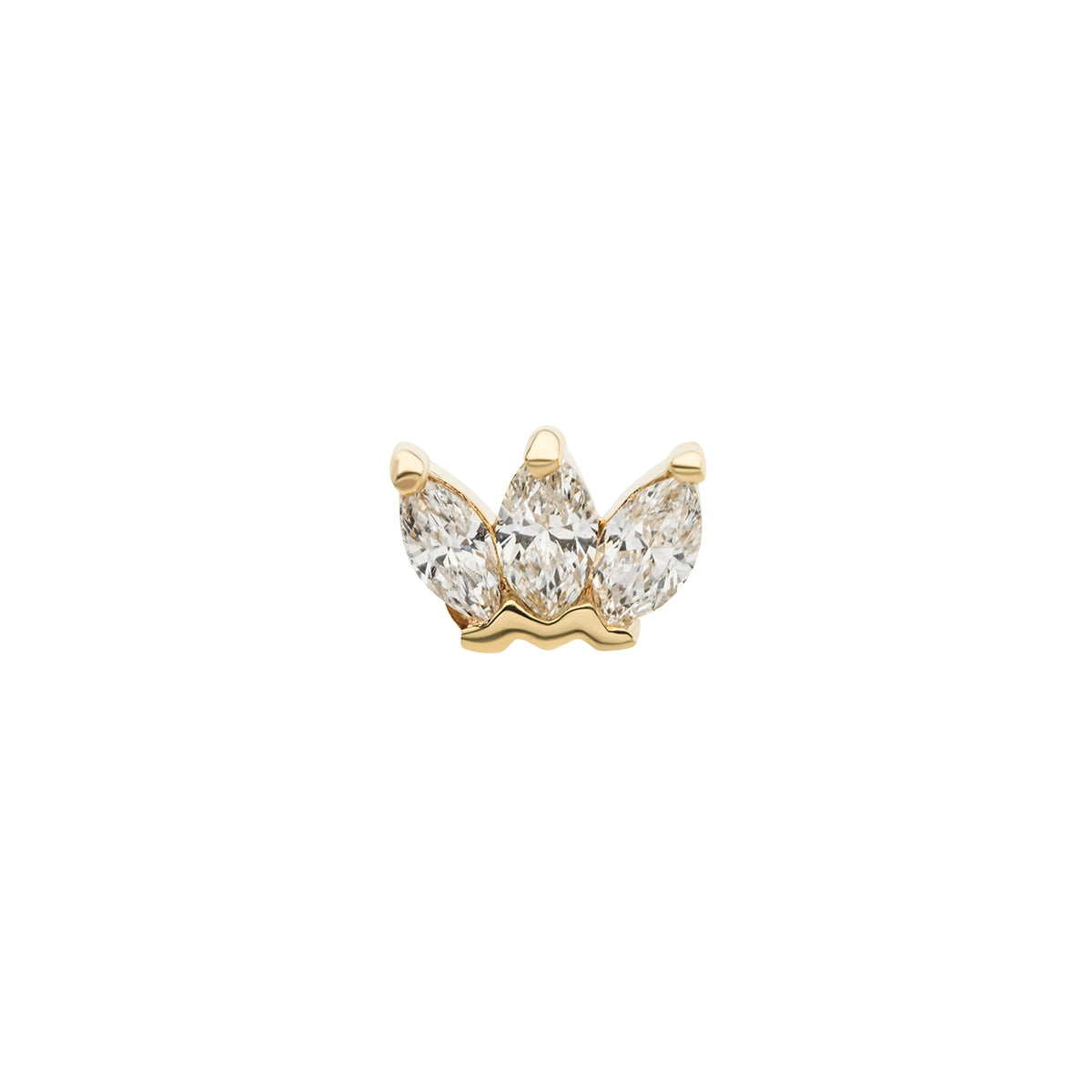 Revelry 1/10 ct. tw. Lab-Grown Marquise 3-Stone Diamond Topper in 14K Yellow Gold front view