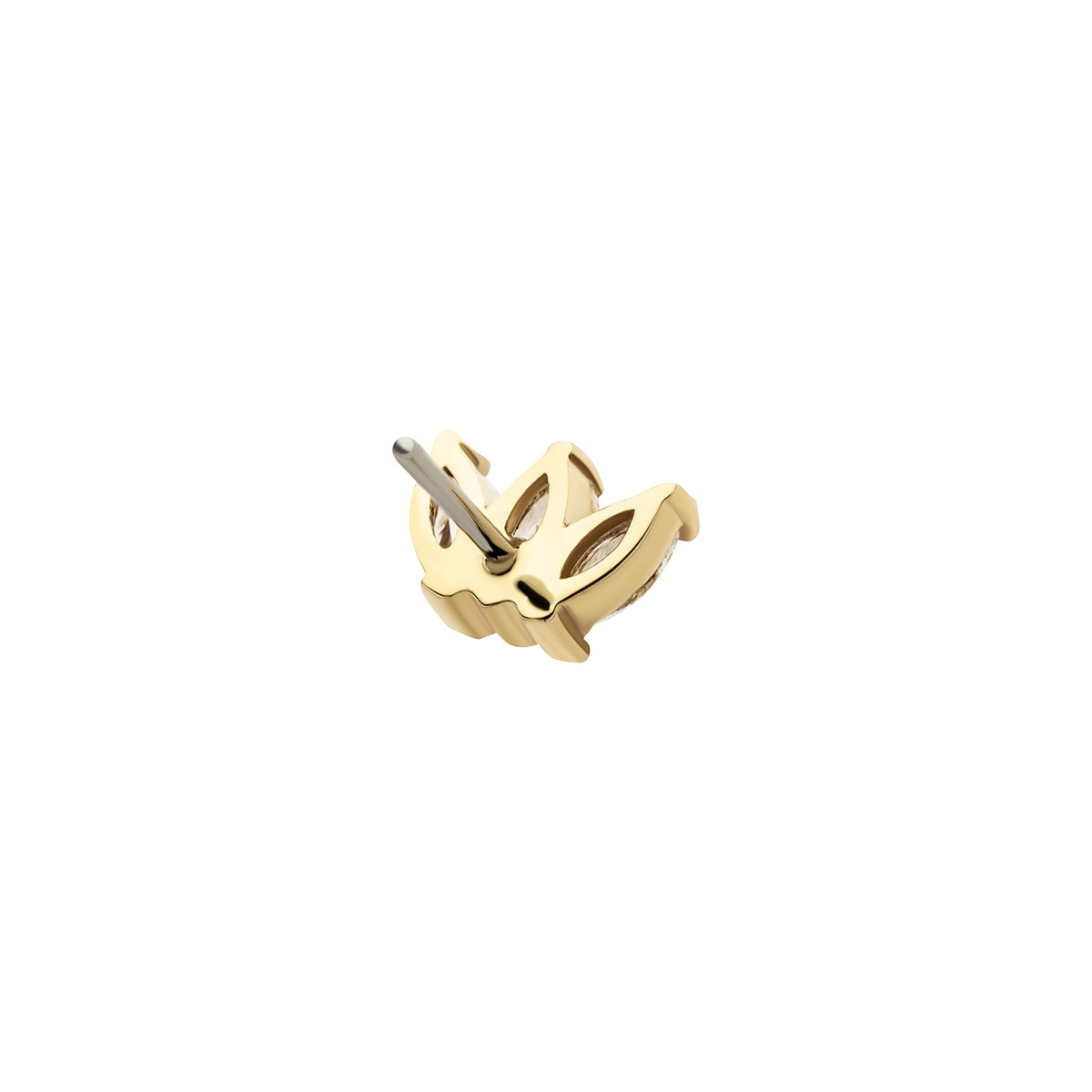 Revelry 1/10 ct. tw. Lab-Grown Marquise 3-Stone Diamond Topper in 14K Yellow Gold close-up detail