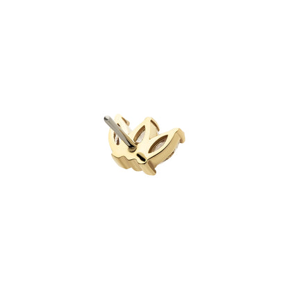 Revelry 1/10 ct. tw. Lab-Grown Marquise 3-Stone Diamond Topper in 14K Yellow Gold close-up detail