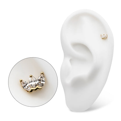 Revelry 1/10 ct. tw. Lab-Grown Marquise 3-Stone Diamond Topper in 14K Yellow Gold side profile