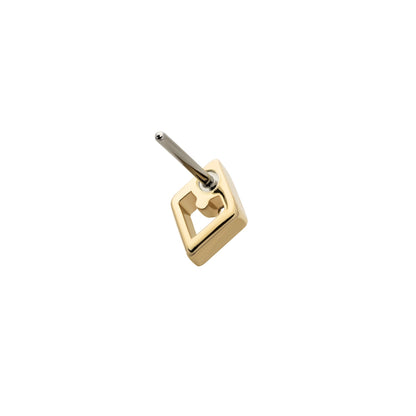 Revelry Lab-Grown Round Diamond Accent Kite Shaped Topper in 14K Yellow Gold close-up detail