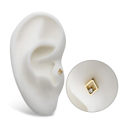 Revelry Lab-Grown Round Diamond Accent Kite Shaped Topper in 14K Yellow Gold side profile