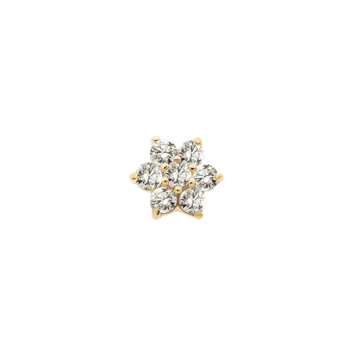 Revelry 1/10 ct. tw. Lab-Grown Round Diamond Flower Topper in 14K Yellow Gold front view