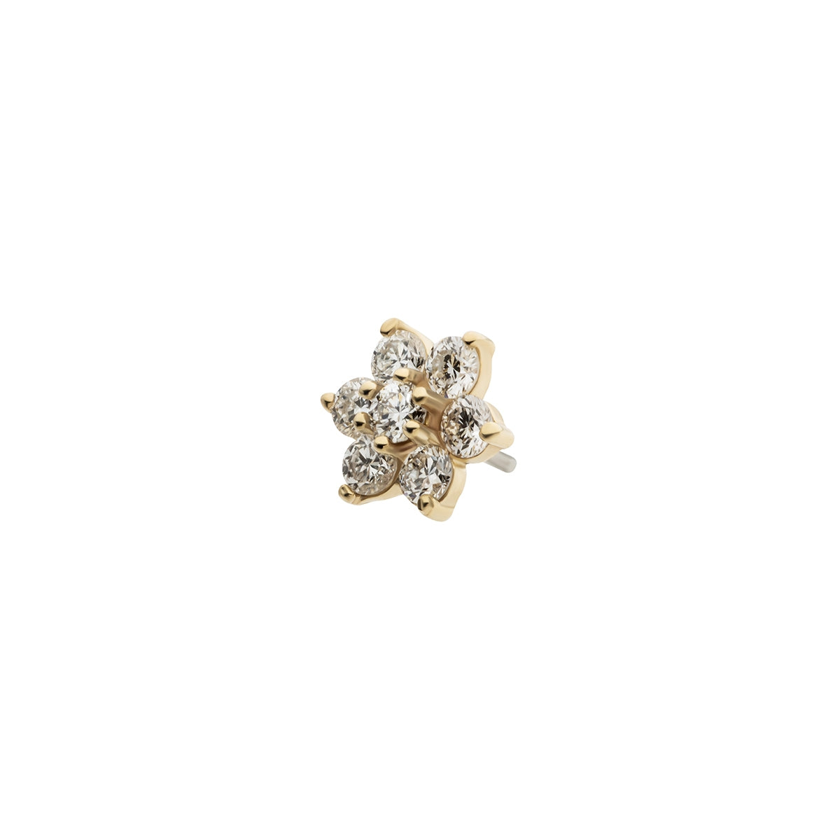 Revelry 1/10 ct. tw. Lab-Grown Round Diamond Flower Topper in 14K Yellow Gold