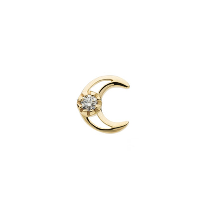 Revelry Lab-Grown Round Diamond Accent Open Crescent Moon Topper in 14K Yellow Gold front view