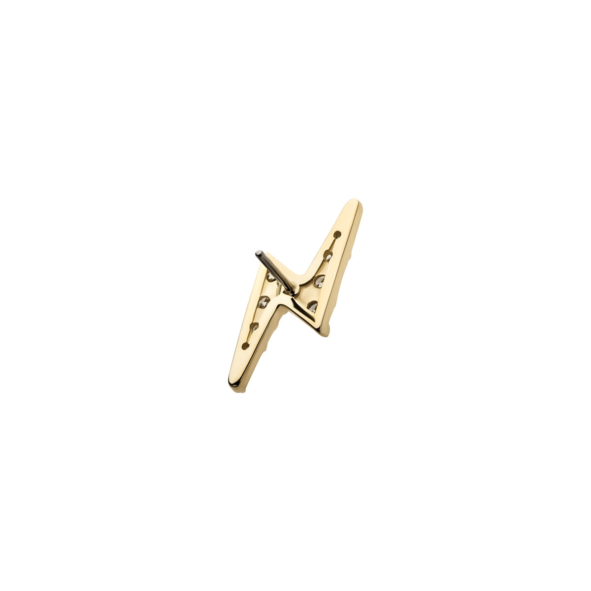 Revelry 1/10 ct. tw. Lab-Grown Diamond Lightning Bolt Topper in 14K Yellow Gold close-up detail