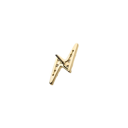 Revelry 1/10 ct. tw. Lab-Grown Diamond Lightning Bolt Topper in 14K Yellow Gold close-up detail