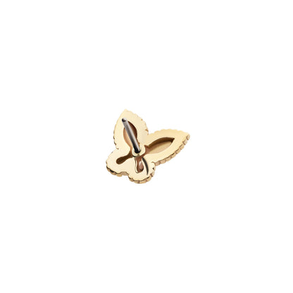 Revelry Polished Milgrain Butterfly Topper in 14K Yellow Gold close-up detail