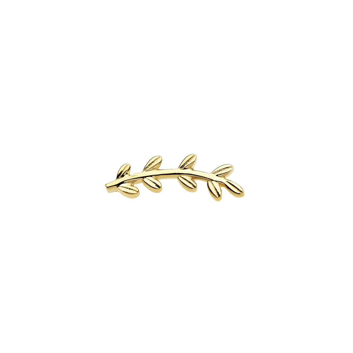 Revelry Polished Fern Leaf Branch Topper in 14K Yellow Gold front view