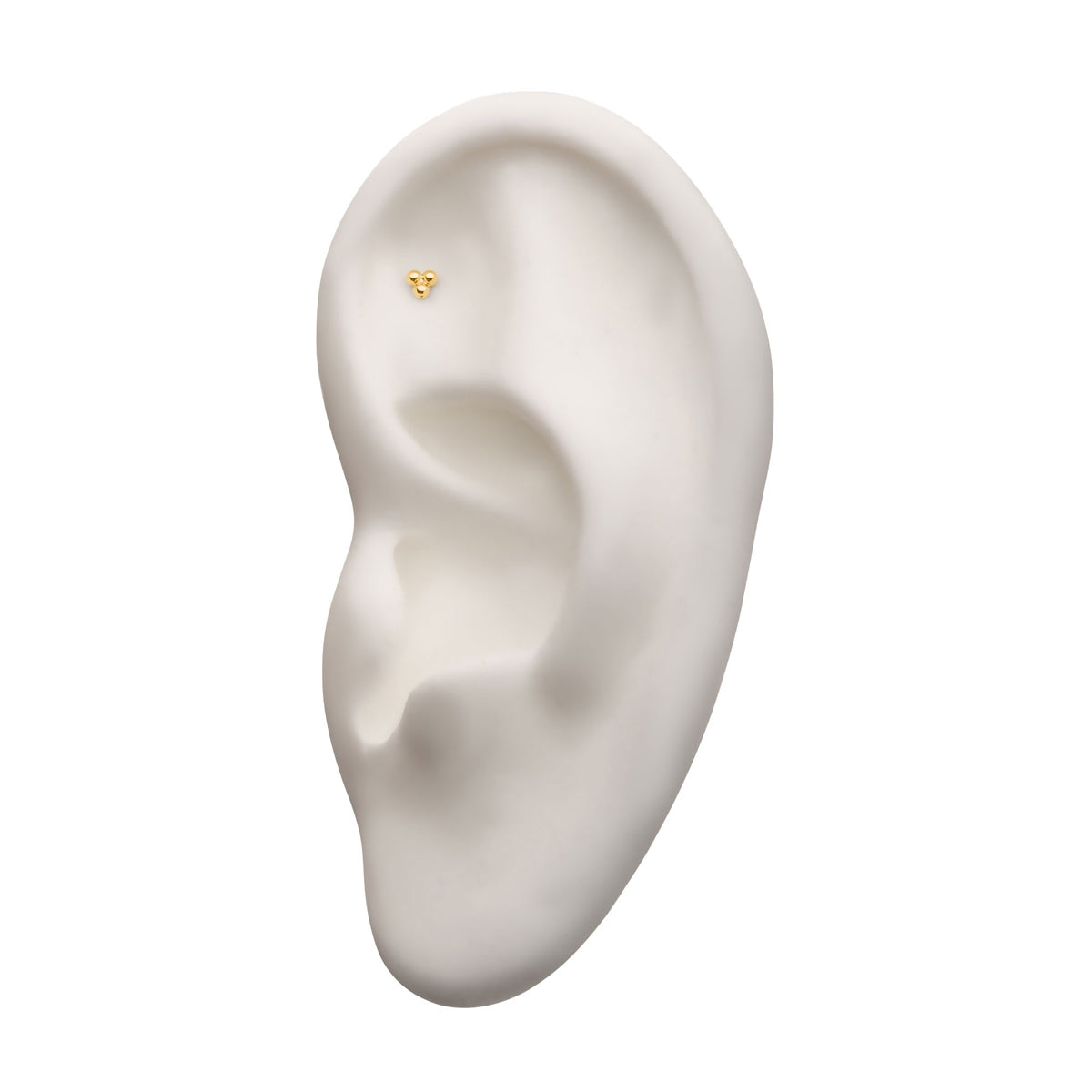 Revelry Triple Ball Topper in 14K Yellow Gold side profile
